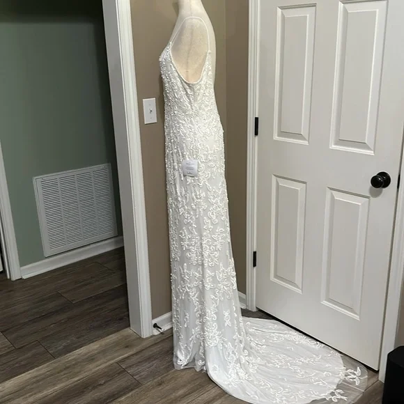 Lulus Everlasting Passion White Sequin Beaded Backless Maxi Dress